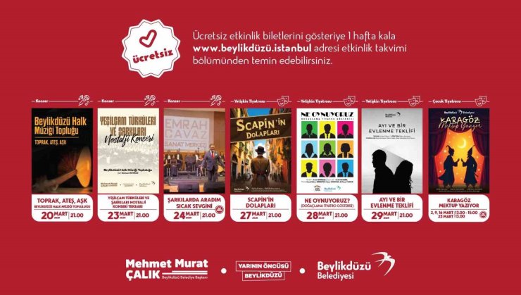 BEYLİKDÜZÜ’NDE KÜLTÜR SANAT ETKİNLİKLERİ MART AYINDA DA DOPDOLU