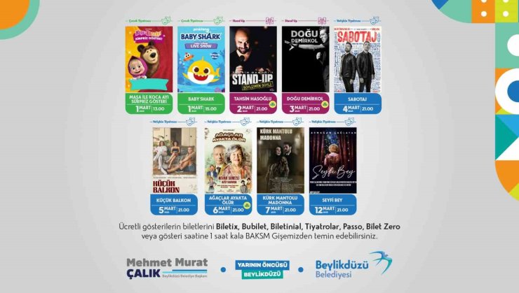 BEYLİKDÜZÜ’NDE KÜLTÜR SANAT ETKİNLİKLERİ MART AYINDA DA DOPDOLU